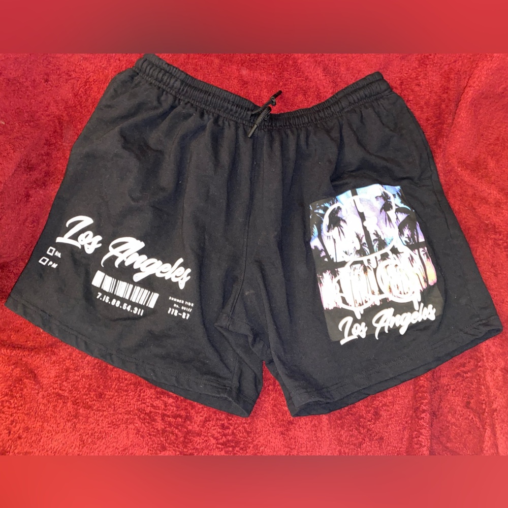 Los Angeles Graphic Men's Black Athletic Shorts